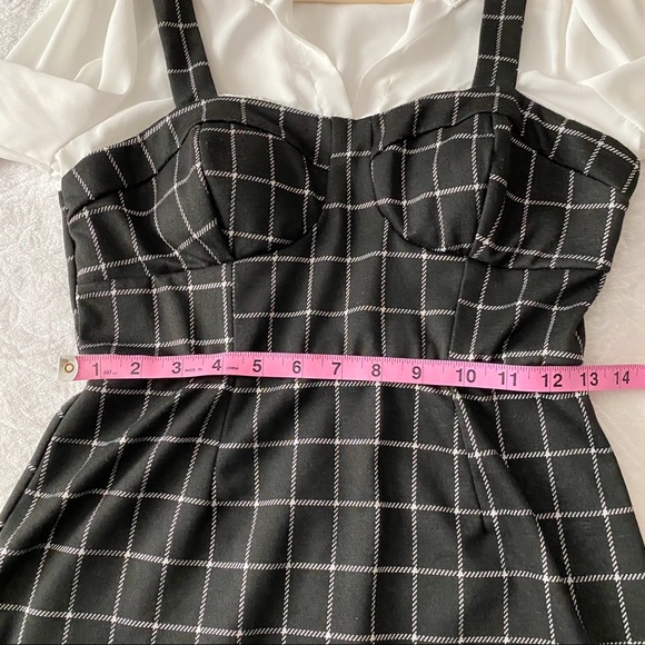 Window Pane Plaid Dress w/Attached Blouse - Picture 4 of 11